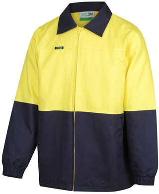 WORKWEAR, SAFETY & CORPORATE CLOTHING SPECIALISTS - DISCONTINUED - Hi-Vis 2 Tone Cotton Drill Jacket