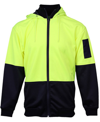 WORKWEAR, SAFETY & CORPORATE CLOTHING SPECIALISTS - DISCONTINUED - Hi-Vis 2 Tone Full Zip Tech Fleece Hoodie