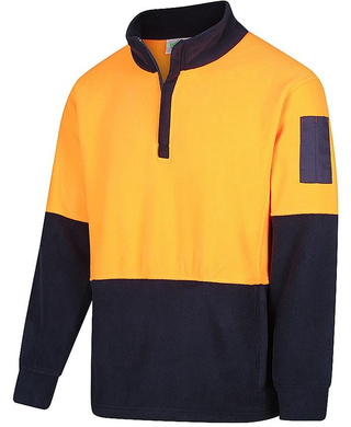 WORKWEAR, SAFETY & CORPORATE CLOTHING SPECIALISTS - DISCONTINUED - Hi-Vis 2 Tone 1/4 Zip Polar Fleece Jumper