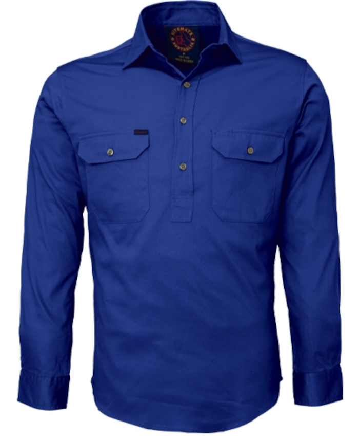 WORKWEAR, SAFETY & CORPORATE CLOTHING SPECIALISTS - Closed Front Shirt - Long Sleeve