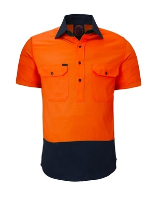 WORKWEAR, SAFETY & CORPORATE CLOTHING SPECIALISTS - Closed Front 2 Tone S/S Shirt