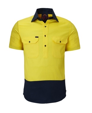 WORKWEAR, SAFETY & CORPORATE CLOTHING SPECIALISTS - Closed Front 2 Tone S/S Shirt