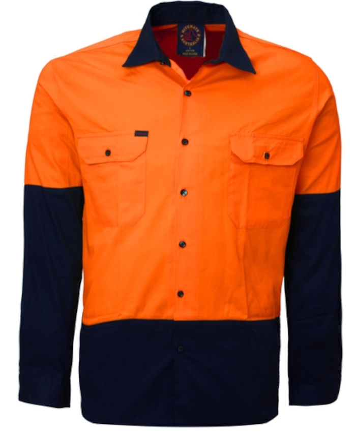 WORKWEAR, SAFETY & CORPORATE CLOTHING SPECIALISTS - 2 Tone Vented Light Weight Open Front S/S Shirt with 3M 8910 Reflective Tape