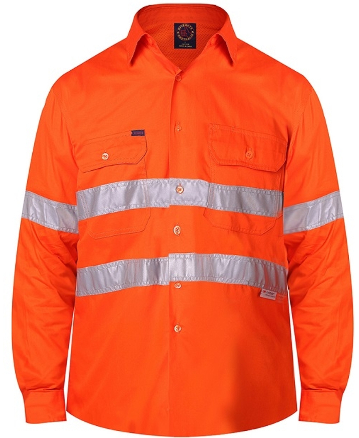 WORKWEAR, SAFETY & CORPORATE CLOTHING SPECIALISTS - Vented Shirt with 3M Tape - Long Sleeve