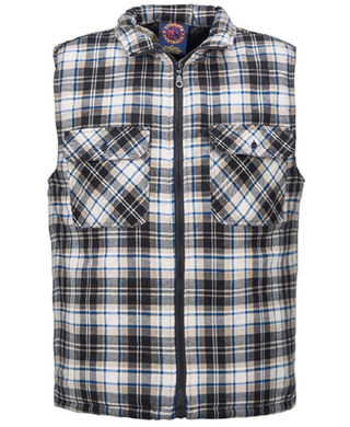 WORKWEAR, SAFETY & CORPORATE CLOTHING SPECIALISTS - Flannelette Men's Vest Quilted Zipper Front