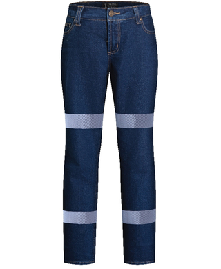 WORKWEAR, SAFETY & CORPORATE CLOTHING SPECIALISTS - Ladies Stretch Denim Jeans 1 Row of 3M Tape
