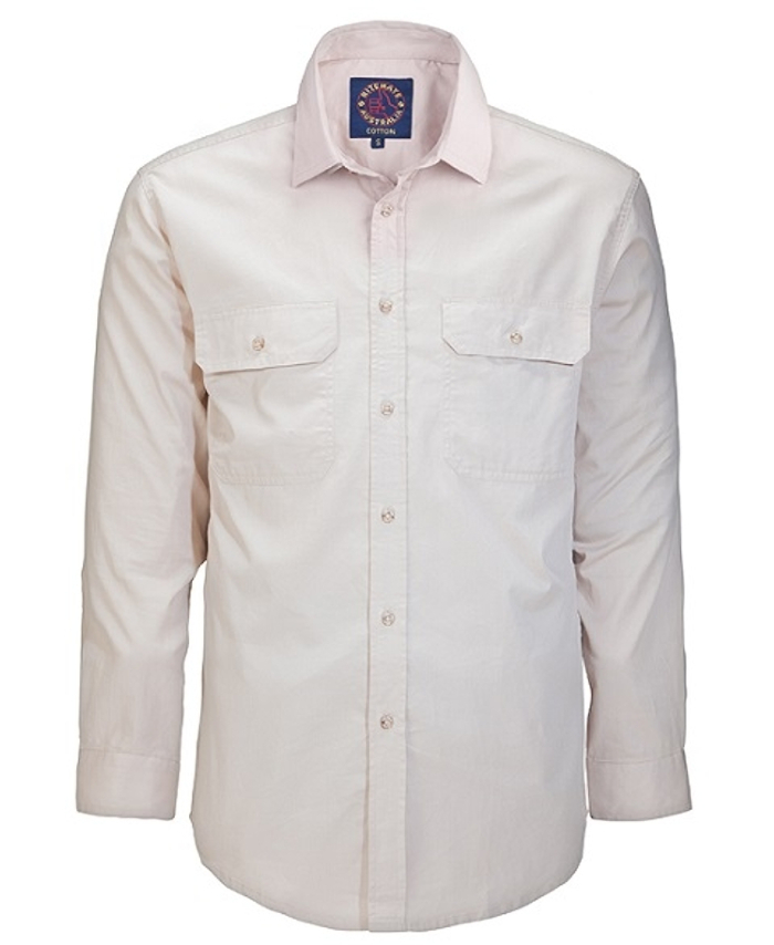 WORKWEAR, SAFETY & CORPORATE CLOTHING SPECIALISTS - Men's Pilbara Shirt - Open Front Long Sleeve