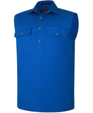 WORKWEAR, SAFETY & CORPORATE CLOTHING SPECIALISTS - Pilbara Men's Closed Front Sleeveless Shirt