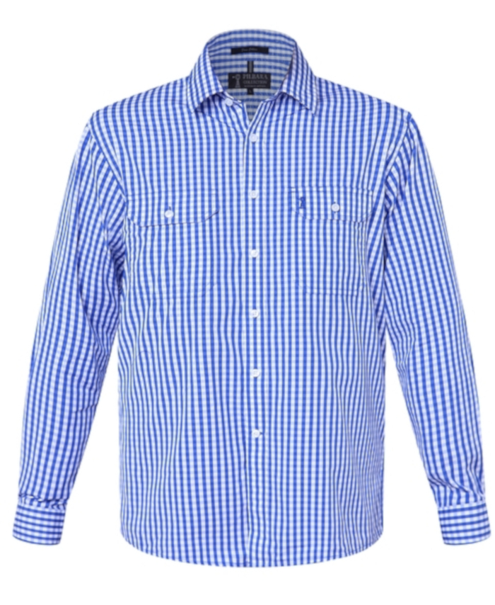 WORKWEAR, SAFETY & CORPORATE CLOTHING SPECIALISTS - Pilbara Men's Check Long Sleeve Shirt