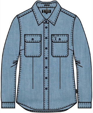 WORKWEAR, SAFETY & CORPORATE CLOTHING SPECIALISTS - Ladies Classic Fit, Denim Shirt Long Sleeve