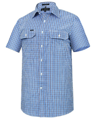 WORKWEAR, SAFETY & CORPORATE CLOTHING SPECIALISTS - Pilbara Mens Y/D Check, Dual Pocket, S/S Shirt