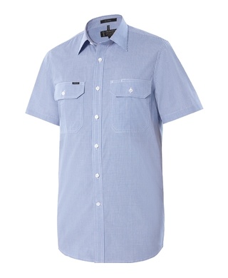 WORKWEAR, SAFETY & CORPORATE CLOTHING SPECIALISTS - Pilbara Mens Y/D Check, Dual Pocket, S/S Shirt
