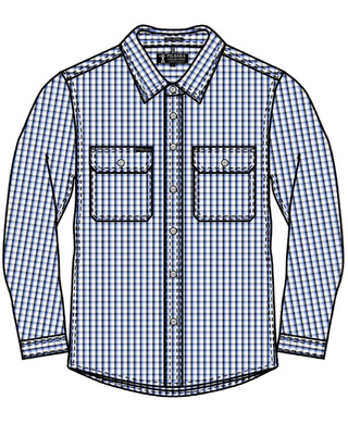 WORKWEAR, SAFETY & CORPORATE CLOTHING SPECIALISTS - Pilbara Mens Y/D Check, Dual Pocket, L/S Shirt