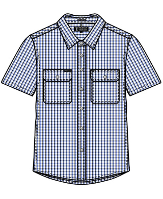 WORKWEAR, SAFETY & CORPORATE CLOTHING SPECIALISTS - Pilbara Mens Y/D Check, Dual Pocket, S/S Shirt