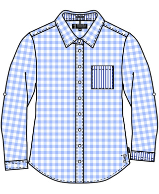 WORKWEAR, SAFETY & CORPORATE CLOTHING SPECIALISTS - Pilbara Ladies Y/D Check Stripe L/S Shirt
