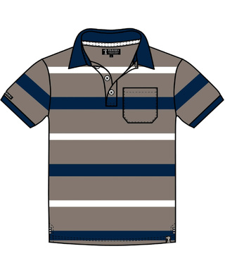 WORKWEAR, SAFETY & CORPORATE CLOTHING SPECIALISTS - Pilbara Mens Y/D Striped Pocket Polo