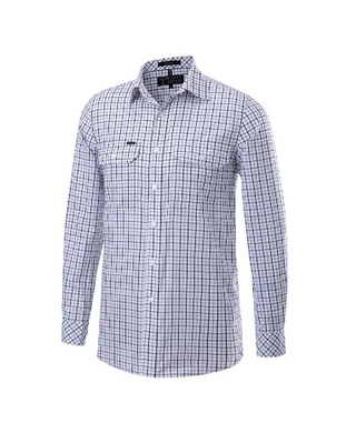 WORKWEAR, SAFETY & CORPORATE CLOTHING SPECIALISTS - Pilbara Mens Y/D Check, Dual Pocket, L/S Shirt