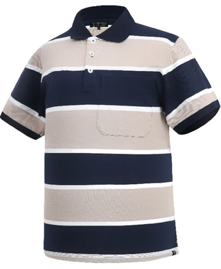 WORKWEAR, SAFETY & CORPORATE CLOTHING SPECIALISTS - Pilbara Mens Y/D Striped Pocket Polo