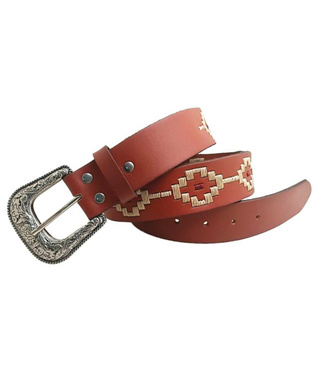 WORKWEAR, SAFETY & CORPORATE CLOTHING SPECIALISTS - Pilbara Western Dress Buckle Navajo Leather Belt