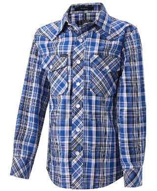 WORKWEAR, SAFETY & CORPORATE CLOTHING SPECIALISTS - Pilbara Western Children's Snap Button L/S Shirt