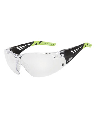 WORKWEAR, SAFETY & CORPORATE CLOTHING SPECIALISTS - Biosphere Black/Lime Green Temple AF/AS Clear Lens