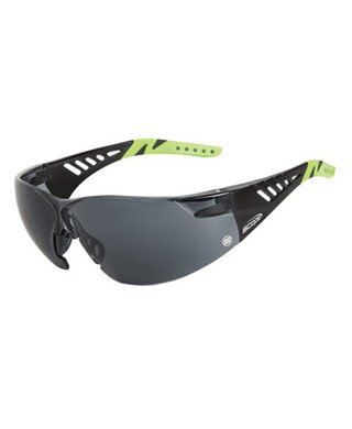 WORKWEAR, SAFETY & CORPORATE CLOTHING SPECIALISTS - Biosphere Black/Lime Green Temple AF/AS Smoke Lens