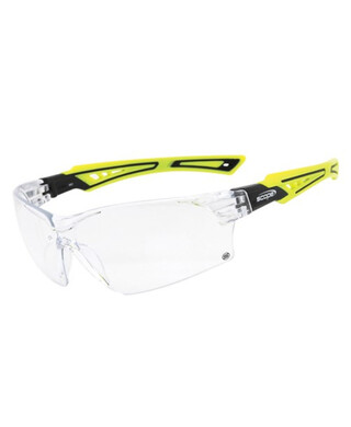 WORKWEAR, SAFETY & CORPORATE CLOTHING SPECIALISTS - Bionix Hi Vis Green//Black Temple Titanium AF/AS Clear Lens