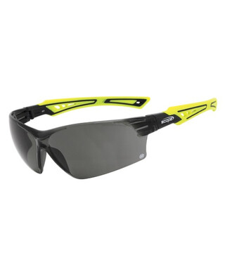 WORKWEAR, SAFETY & CORPORATE CLOTHING SPECIALISTS - Bionix Hi Vis Green/Black Temple Titanium AF/AS Smoke Lens