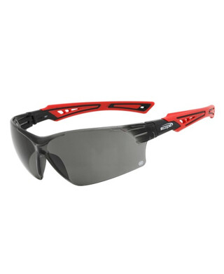 WORKWEAR, SAFETY & CORPORATE CLOTHING SPECIALISTS - Bionix Red/Black Temple Titanium AF/AS Smoke Lens