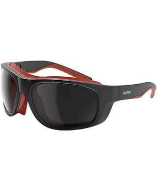 WORKWEAR, SAFETY & CORPORATE CLOTHING SPECIALISTS - Switches Matte Black/Red Frame Grey Polarised Lens