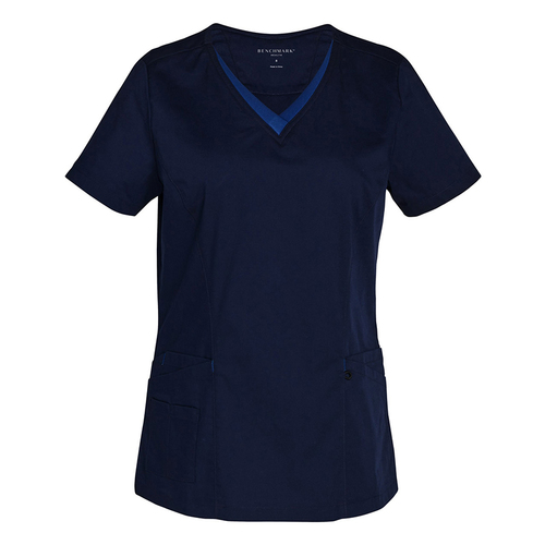 WORKWEAR, SAFETY & CORPORATE CLOTHING SPECIALISTS - Ladies Contrast Trim Scrub Top 