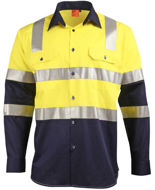 WORKWEAR, SAFETY & CORPORATE CLOTHING SPECIALISTS - Biomotion Two Tone Safety Shirt With X Tape