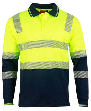 WORKWEAR, SAFETY & CORPORATE CLOTHING SPECIALISTS - Biomotion Segmented Truedry L/S Safety Polo