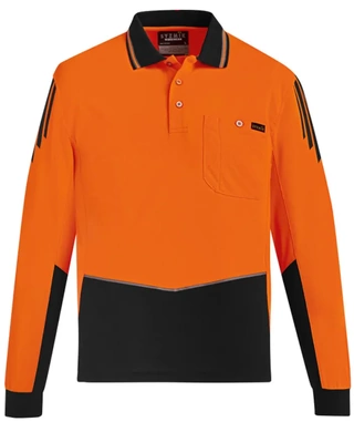 WORKWEAR, SAFETY & CORPORATE CLOTHING SPECIALISTS - Mens Hi Vis Flux L/S Polo
