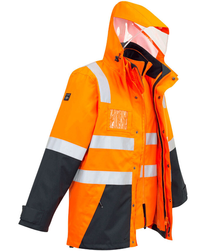 WORKWEAR, SAFETY & CORPORATE CLOTHING SPECIALISTS - Mens Hi Vis 4 in 1 Waterproof Jacket