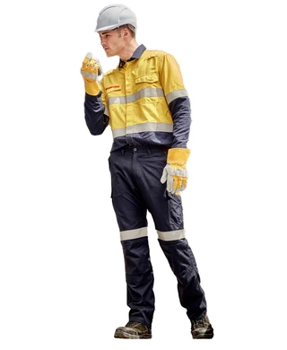 WORKWEAR, SAFETY & CORPORATE CLOTHING SPECIALISTS - Mens Orange Flame Taped Cargo Pant (Regular)