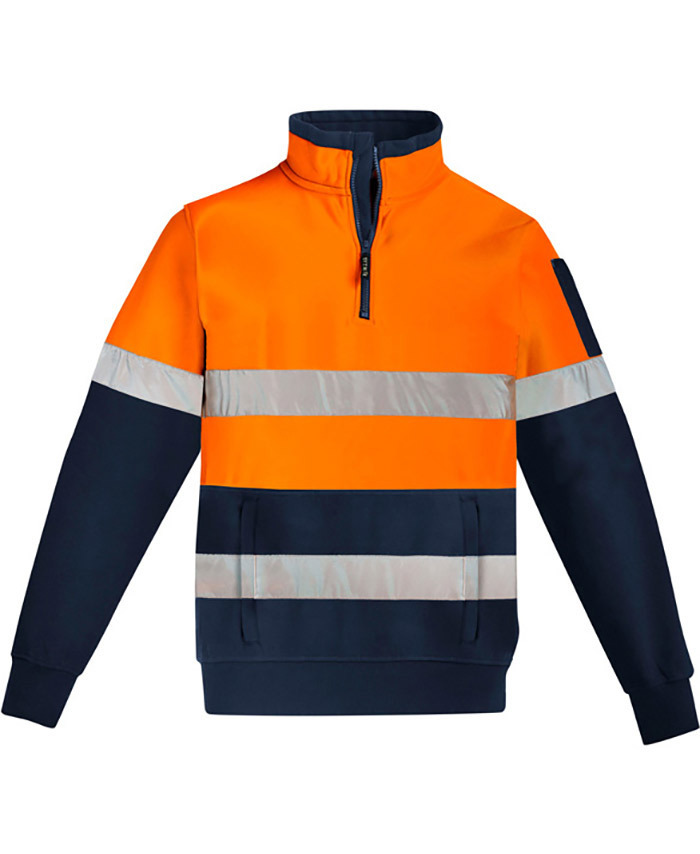 WORKWEAR, SAFETY & CORPORATE CLOTHING SPECIALISTS - Mens Hi Vis 1/4 Zip Pullover - Hoop Taped