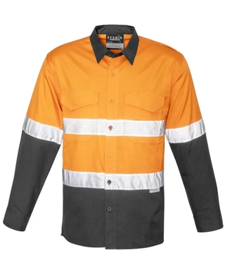 WORKWEAR, SAFETY & CORPORATE CLOTHING SPECIALISTS - Mens Rugged Cooling Hi Vis Taped L/S Shirt