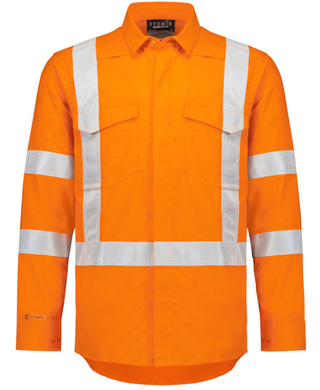 WORKWEAR, SAFETY & CORPORATE CLOTHING SPECIALISTS - Mens Orange Flame Lightweight Ripstop X Back Taped Shirt