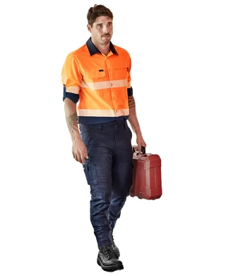 WORKWEAR, SAFETY & CORPORATE CLOTHING SPECIALISTS - Mens Hi Vis Outdoor Segmented Tape L/S Shirt