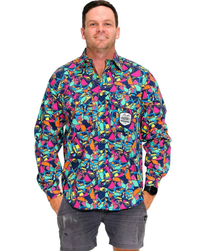 WORKWEAR, SAFETY & CORPORATE CLOTHING SPECIALISTS - MENS VENTURA FULL PRINT FULL PLACKET WORKSHIRT