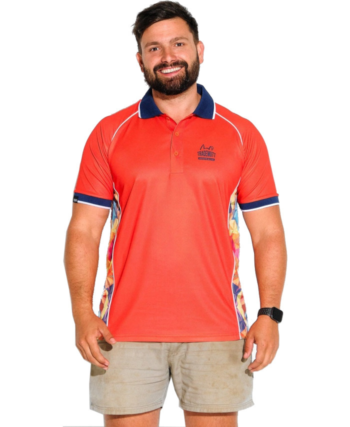 WORKWEAR, SAFETY & CORPORATE CLOTHING SPECIALISTS - ORANGE FRACTAL POLO