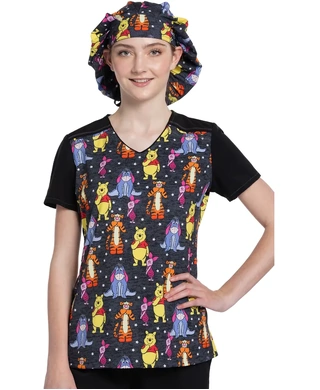 WORKWEAR, SAFETY & CORPORATE CLOTHING SPECIALISTS - Unisex Print Bouffant Scrubs Hat-Hundred Acre Stars-One Size