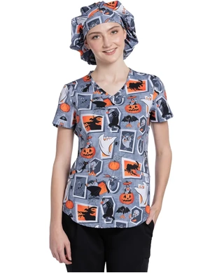 WORKWEAR, SAFETY & CORPORATE CLOTHING SPECIALISTS - Unisex Print Bouffant Scrubs Hat-Tweety Fright-One Size
