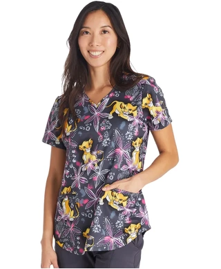 WORKWEAR, SAFETY & CORPORATE CLOTHING SPECIALISTS - V-Neck Print Top-Through The Jungle-2XL