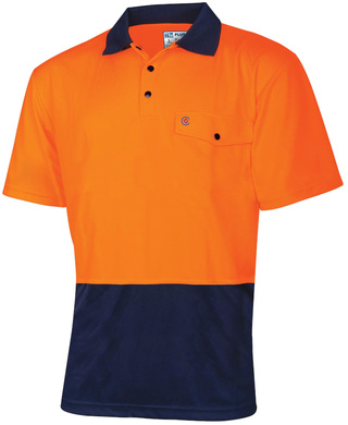 WORKWEAR, SAFETY & CORPORATE CLOTHING SPECIALISTS - Polo 175gsm Recycled Polyester Anti- Microbial Micromesh S/S Two Tone