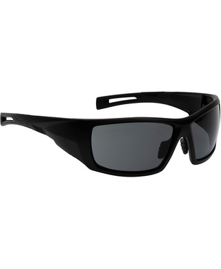 WORKWEAR, SAFETY & CORPORATE CLOTHING SPECIALISTS - CHISEL - Matt Black Frame, Smoke Lens - Safety Sunglasses