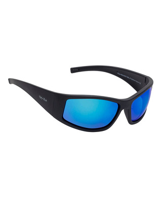 WORKWEAR, SAFETY & CORPORATE CLOTHING SPECIALISTS - FLEX RSU5507 MBL.B - Matt Black Frame, Blue Revo Lens - Unbreakable Safety Sunglasses
