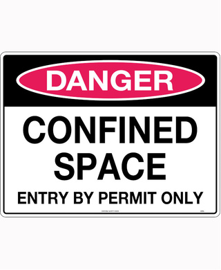 WORKWEAR, SAFETY & CORPORATE CLOTHING SPECIALISTS - 300x225mm - Metal - Danger Confined Space Entry by Permit Only