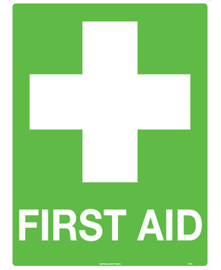 WORKWEAR, SAFETY & CORPORATE CLOTHING SPECIALISTS - 90x55mm - Self Adhesive - Sheet of 10 - First Aid